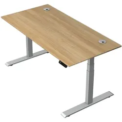 Kerkmann Steh-Sitztisch »Move 2 Plus« 160 x 80 cm - Gestell silberfarben braun, 160x127x80 cm