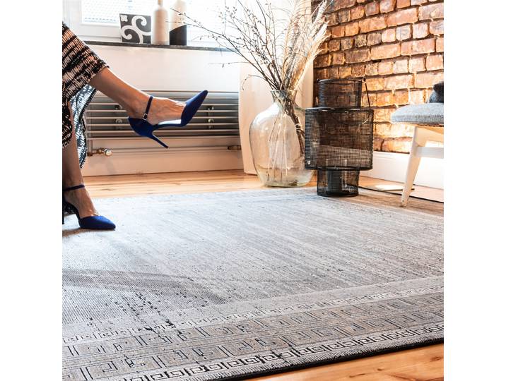 Tapis à poils courts Elles 215 Gris 80 x 150cm Viscose