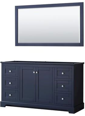 Wyndham Collection Avery 60-inch Single Vanity, No Top, No Sink, 58-inch Mirror