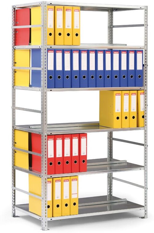 B2B Partner Ordnerregal COMPACT, 2500 x 1000 x 600 mm, grau, Grund