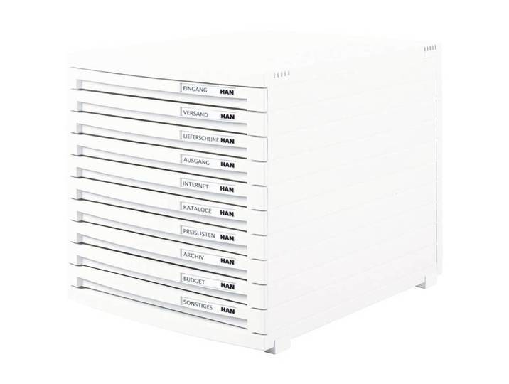 HAN CONTUR 1510-12 Caisson à tiroirs blanc DIN A4 DIN B4 DIN C4 Nombre de tiroirs: 10