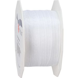Präsent Geschenkband Four Seasons, weiß, Stoffband, 10mm x 25m, matt