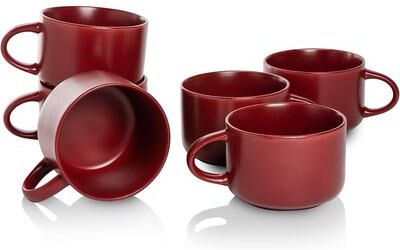 10 Strawberry Street Wazee Matte Oversized Mug, Set of 6