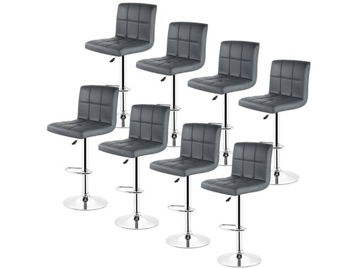 Tabouret de bar lot de 8 Chaise de Bar Gris Tabouret de bar design