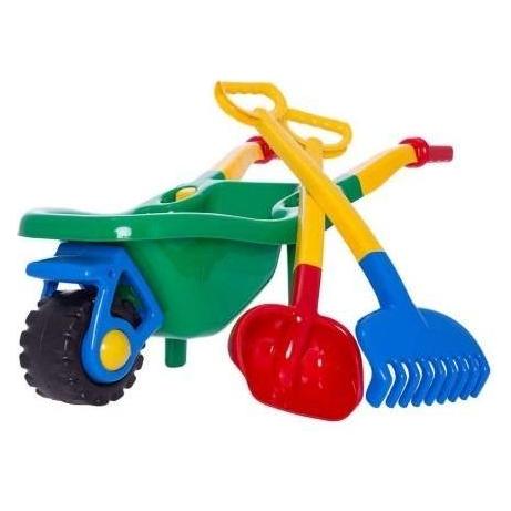 Hemar Eine Schubkarre mit einer Schaufel und einem grossen zweifarbigen Rechen (25 cm) (46723824)