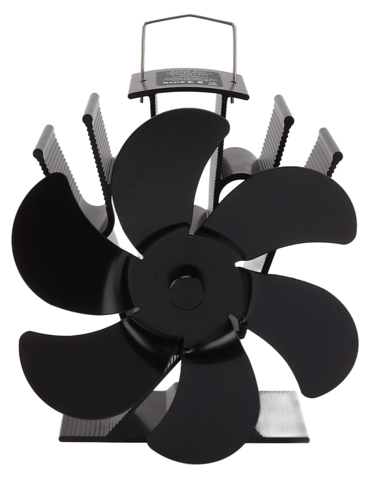 Selius Houtkachel Ventilator met 6 Messen, Warmte Aangedreven, Fluisterstil en Energiezuinig