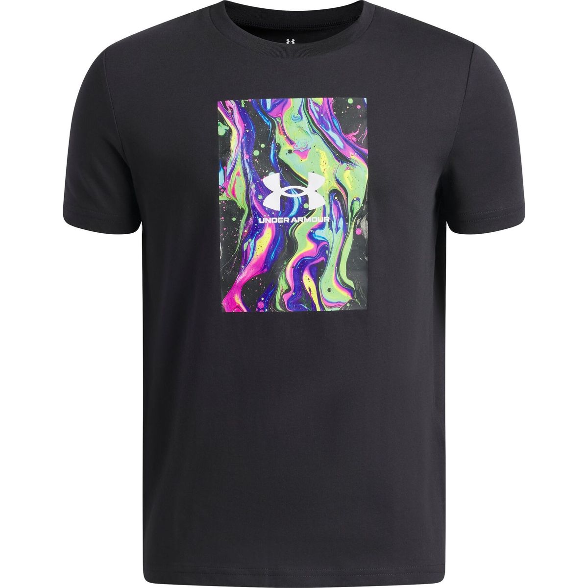 Under Armour B Multi Color Photo SS black white (001) L 6016585-001-YLG