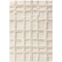 benuta Pop Hochflor Shaggyteppich Tibo Cream 160x230 cm - Hochflor Teppich für Wohnzimmer