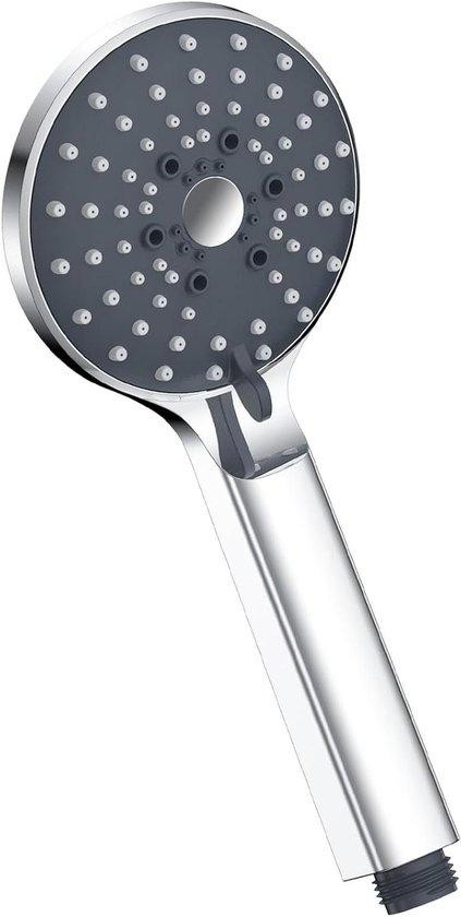Zwarte en chroom handdouche met zes straalsoorten en waterbesparende functie, lengte: 268 cm