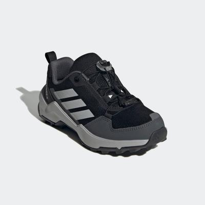 Wanderschuh ADIDAS TERREX "AX4S SPEED LACING", Kinder, Gr. 31, schwarz (cschwarz, gretwo, gresix), Synthetik, Textil, Schuhe Wanderschuh, für Kinder, mit Schnellschnürung
