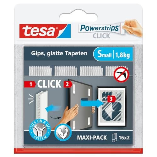 tesa Powerstrips CLICK Small - 16 x 2 stuks