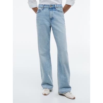 Straight-Jeans TOMMY HILFIGER "LOOSE STRAIGHT CAM RW", Damen, Gr. 31, Länge 32, blau (cam light), Denim/Jeans, Obermaterial: 100% Baumwolle, unifarben, straight fit lang, Jeans Straight-Jeans, Baumwolle, straight fit, regular waist