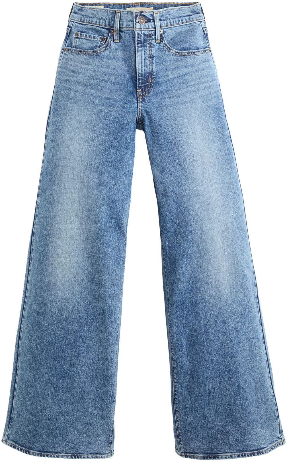 Schlagjeans LEVI'S "Levi's 728 High-Rise Wide-Leg Jeans", Damen, Gr. 33, Länge 32, blau (sweet success), Denim/Jeans, Obermaterial: 98% Baumwolle, 2% Elasthan, normal lang, Jeans Schlagjeans, weite Beinform sweet success 33, Länge 32