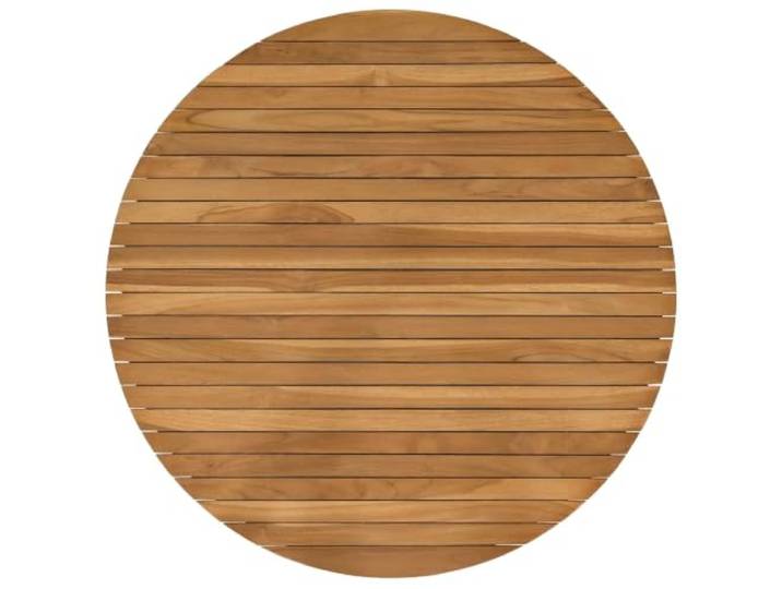 fsahslih Tischplatte Rund Ø 90 x 3,5 cm, Massivholz Teakholz Natur Vielseitige Ersatzplatte für Esstisch oder Gartentisch in Wohnzimmer, Essbereich, Terrasse und Balkon.