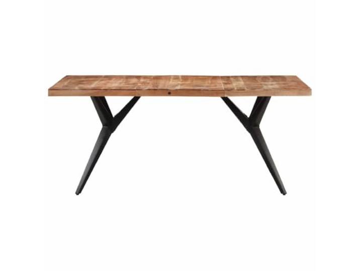 KFGWERSTY Esstisch 160 x 80 x 76 cm Massivholz Akazie Gebleicht Massives Akazienholz mit Bleichfinish, Stahlkreuzrahmen, für Esszimmer und Küche, 160 x 80 cm Tischplatte