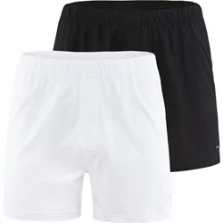 CALIDA Herren Jersey Boxershorts , 2er Pack - Cotton Code, einfarbig, 100% Baumwolle Weiß/Schwarz / XXL (58/60)