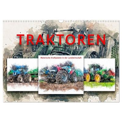 Traktoren - malerische Kraftpakete in der Landwirtschaft (Wandkalender 2027 DIN A3 quer), CALVENDO Monatskalender