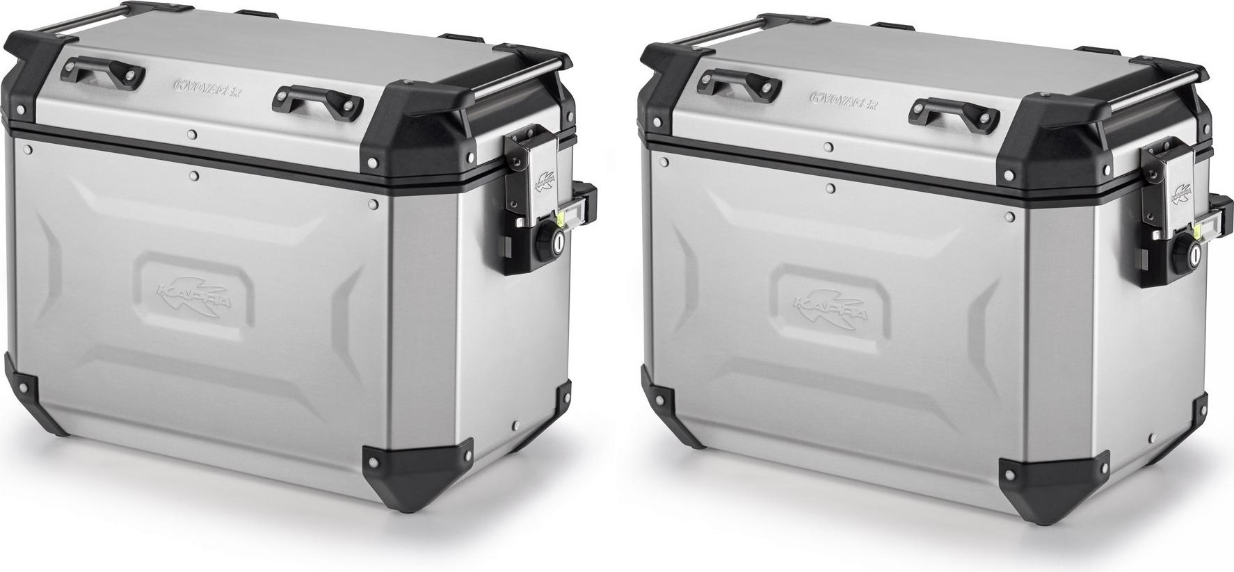 Kappa Seitenkoffer "KVG K-Voyager" - Set, Silber, 48 l links/rechts