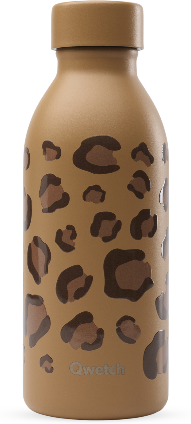 Isolierflasche Icon 50cl Leopard - QWETCH Flasche, recycelter Edelstahl, kompakt - Kusmi Tea