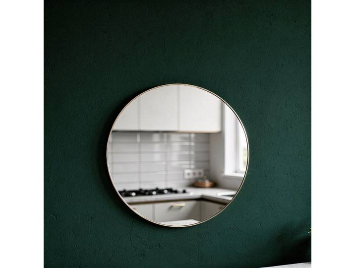 Miroir rond en laiton argenté 80 cm Murat