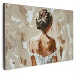 LEINWANDBILD Frau - Farbe - Abstrakt - Beige - Modern Wanddeko 90x60 cm