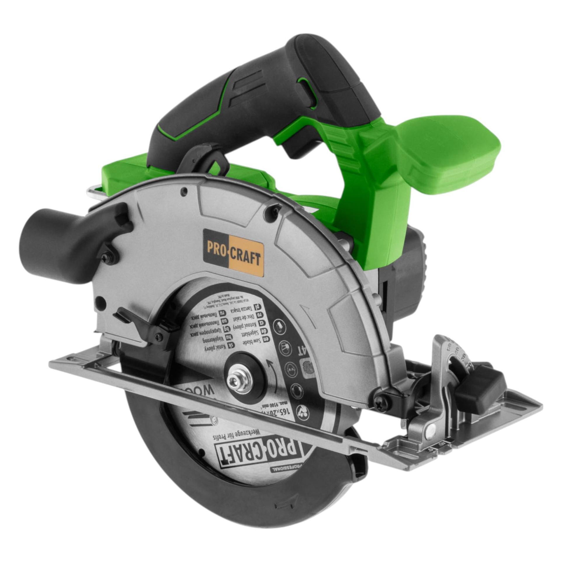 Procraft PCA24bb Akku Handkreissäge 20 V 165 mm Brushless Solo - ohne Akku, ohne Ladegerät (PCA24bb)