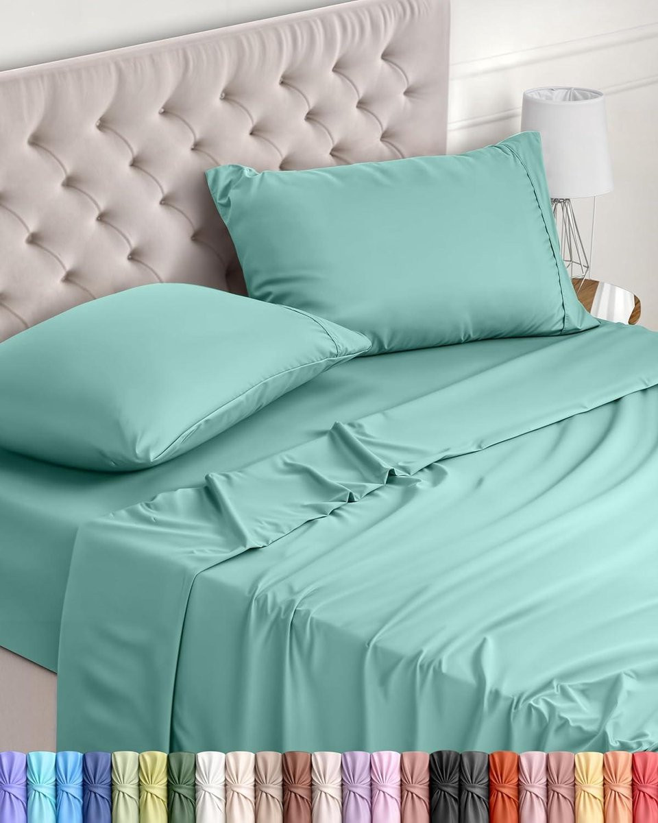 Beddengoed Set Spa Blauw - Zacht Microvezel Lakenpakket - 135x190 cm