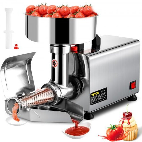 VEVOR Elektrische Tomatenpers Keukenmachine 370W Roestvrij Staal