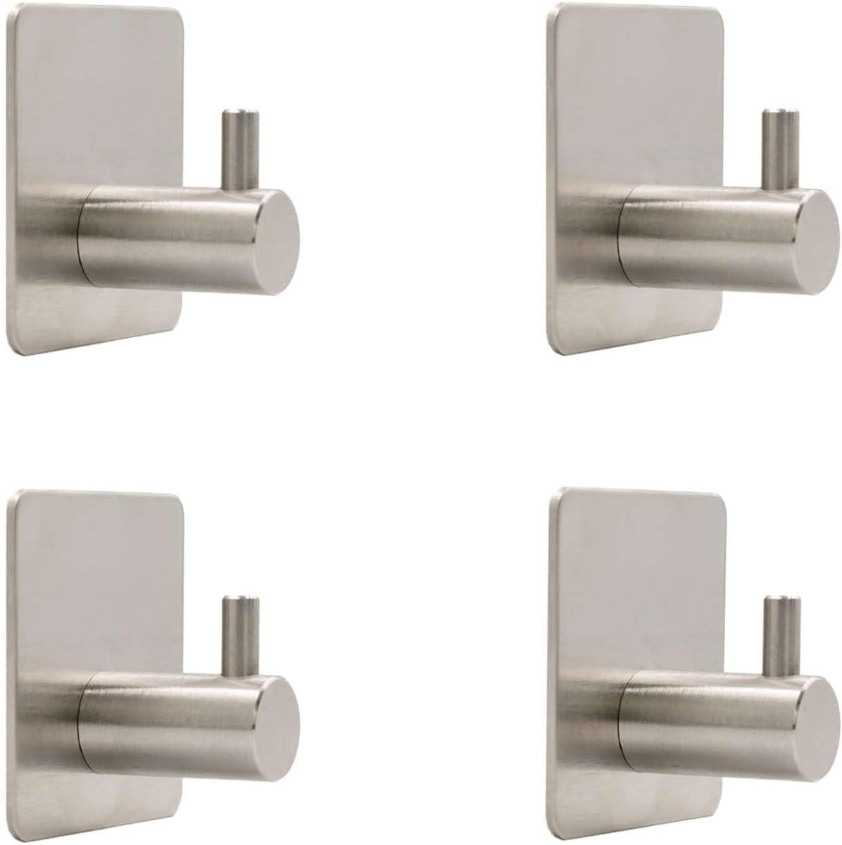 Set van 4 zelfklevende handdoekhouders van roestvrij staal