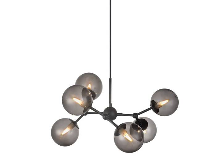 Pendelleuchte Atom Large Schwarz/Rauchgrau - Halo Design - Esszimmer - Metall