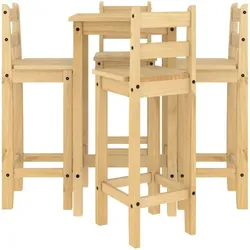 vidaXL, Bartisch, Jasmin Bar table + 4x bar chair (57 x 57 x 101 cm, 57 x 57 x 101 cm)