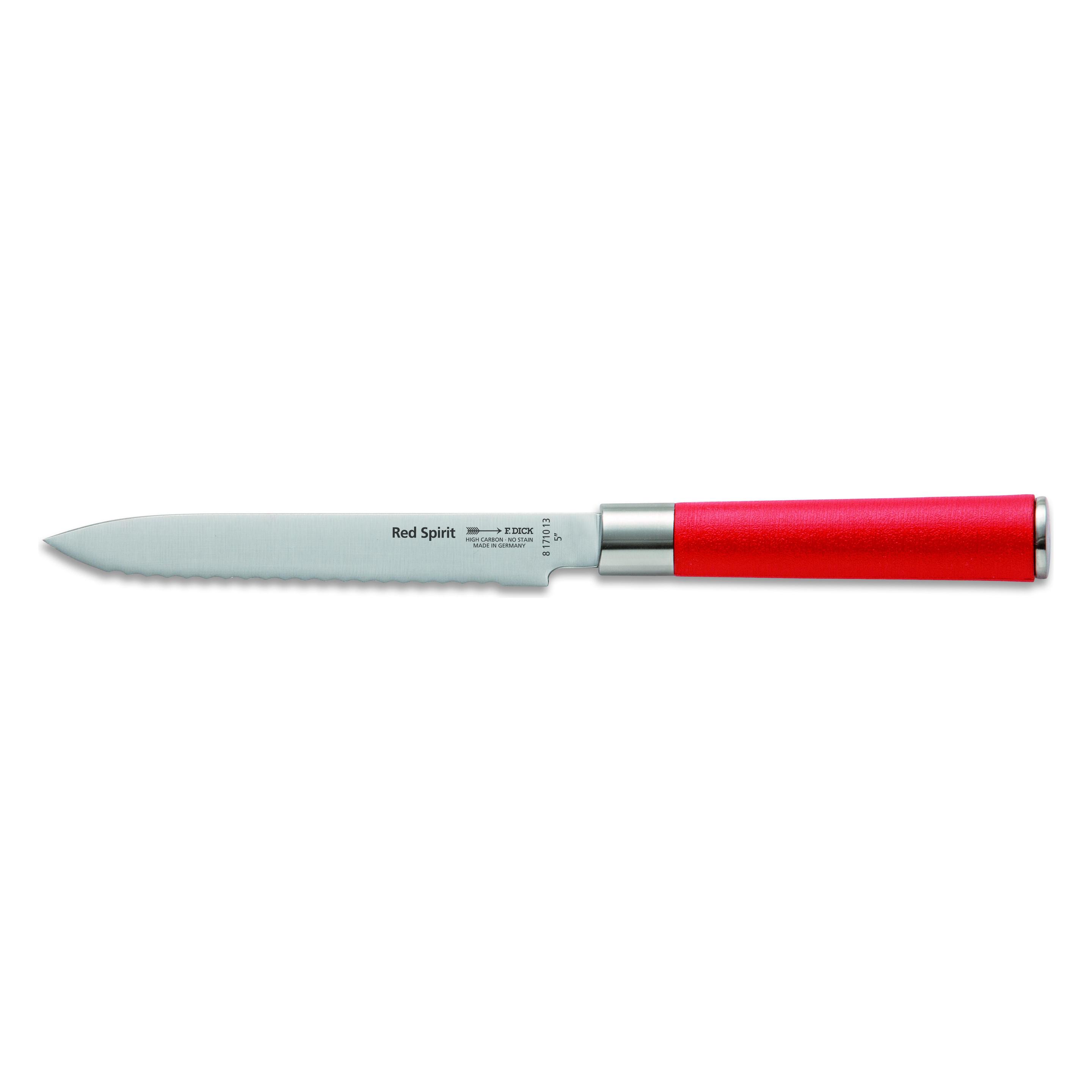 F. Dick Red Spirit Allzweckmesser mit Wellenschliff (13 cm Klingenlänge, arbeitet mühelos durch Scha (13 cm) (81710132)