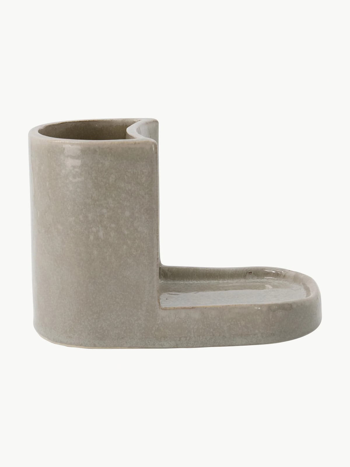 Meraki borstel- en zeephouder Datura beige of grijs B: 18 cm, D: 13 cm, H: 12,7 cm