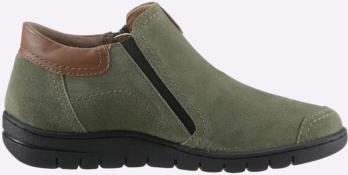 Stiefelette REFLEXAN, Damen, Gr. 40, grün (khaki), Veloursleder, Schuhe Stiefelette khaki 40