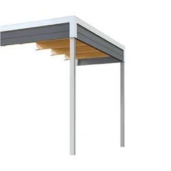Weka Anbaudach für Gartenhaus Batu 3 dunkelgrau 150 x 300 cm