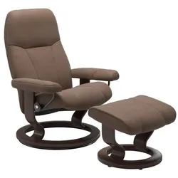Stressless Sessel mit Hocker Consul Classic Leder Braun Batick Mole S (Small)