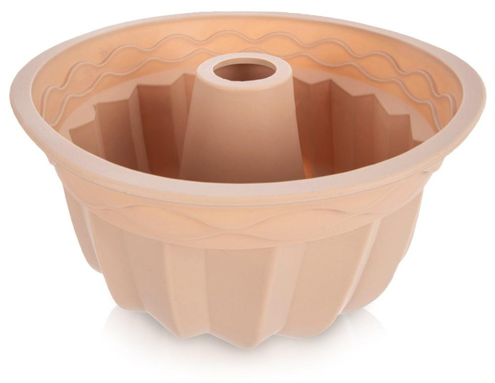 Orion Siliconen bakvorm voor cake, beige, 23,5 cm, met trechter
