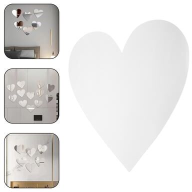 Inspire Daily Merch Self Adhesive Heart Shaped Mirror Wall Sticker Removable Decals For Home Decoration Self Adhesive Heart Shaped Mirror Wall Sticker Removable Decals For Home Decoration