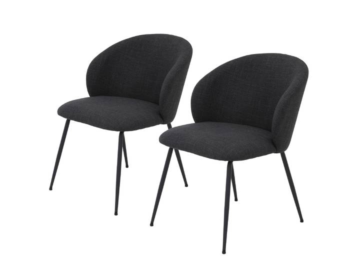 Chaises à accoudoirs Graz 2 pièces 61 x 81 x 65cm Gris/Anthracite