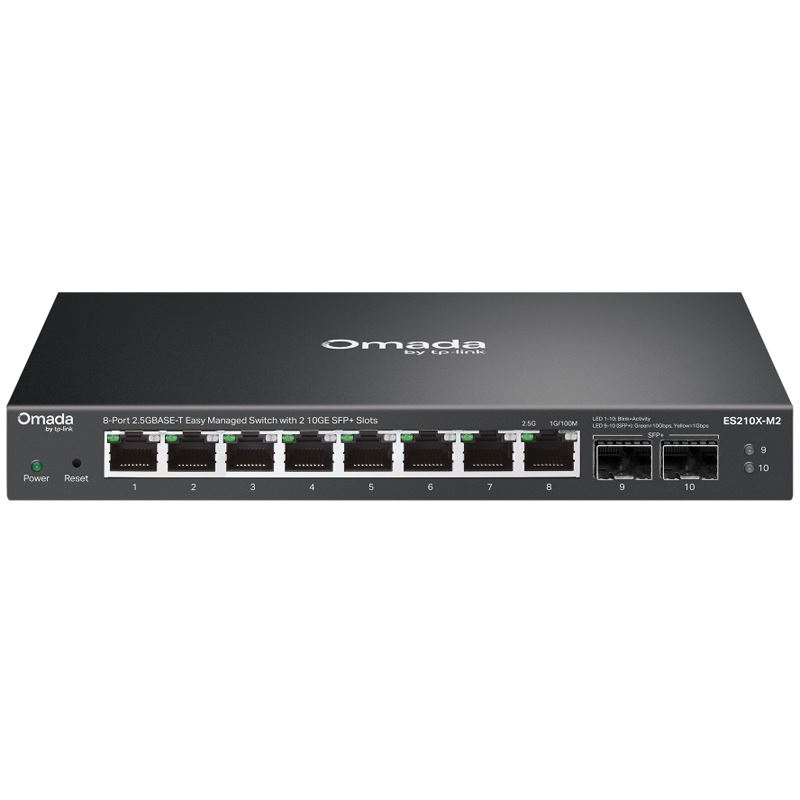 TP-LINK Omada ES210X-M2 Managed Switch 2.5G Ethernet (100/1000/2500), Rack-Einbau, Desktop-/Wandmontage