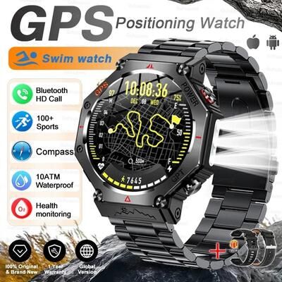 Uplift Picks IronPeak Ultra GPS Smart Watch AMOLED Waterproof Military Sports Watch black Steel gps Swimming Watch