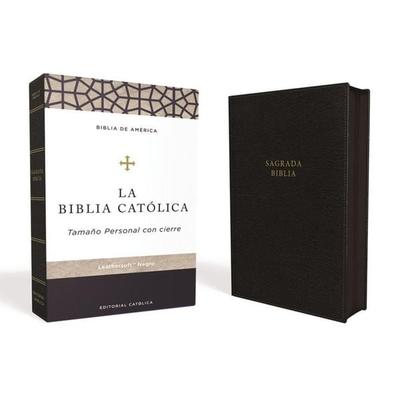 Biblia Católica, Tamaño Personal, Leathersoft, Negra, Con Cierre, Comfort Print, Gebundene Ausgabe von Editorial Católica,Biblia de América, Harper