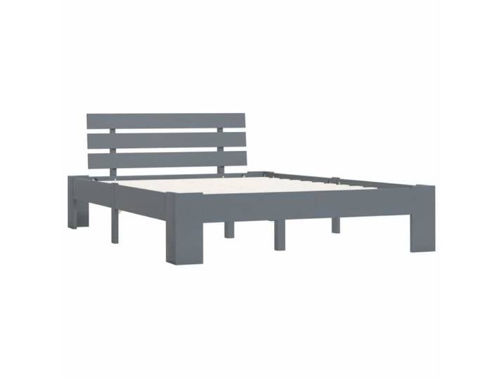 Lit adulte Classique - Mode 8629 - Gris - Bois massif - 120 x 200 cm