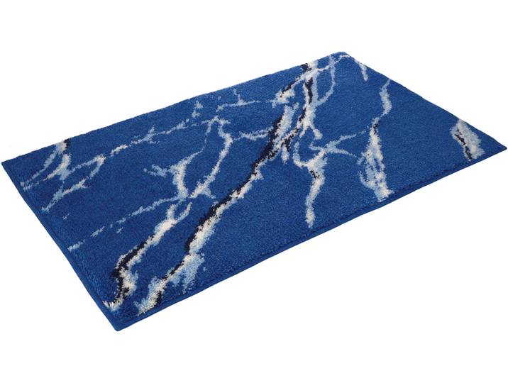 Badematte VOSSEN »Marble« , blau (tiefblau), H:16mm, Polyacryl, Badematten, Badematte