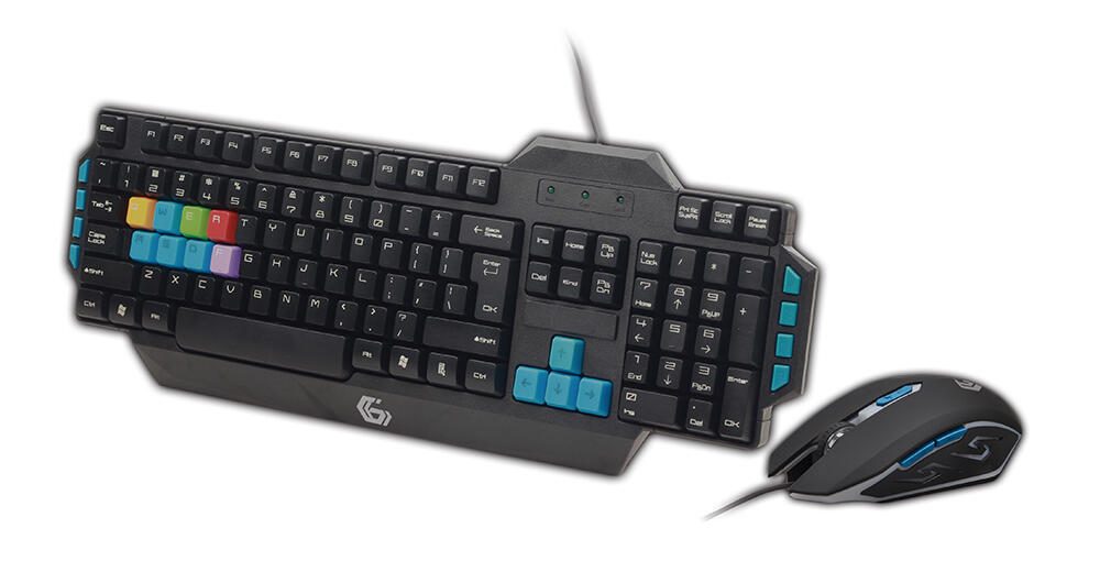 Gembird kabelgebundenes Gaming Tastatur-Maus-Set - QWERTZ DE - schwarz KBS-UMG-01-DE