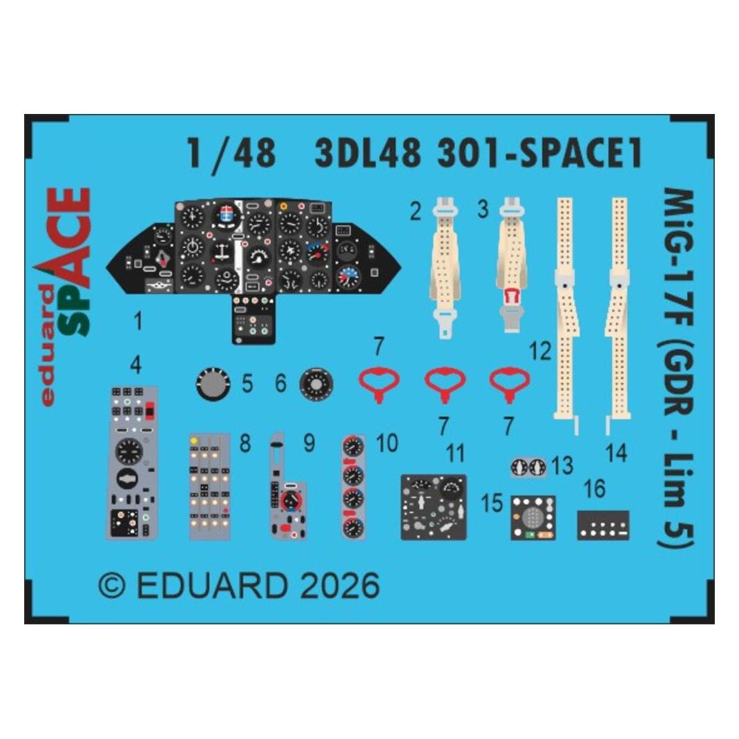 Eduard MiG-17F (GDR - Lim 5) SPACE for Kinetic (3DL48301)