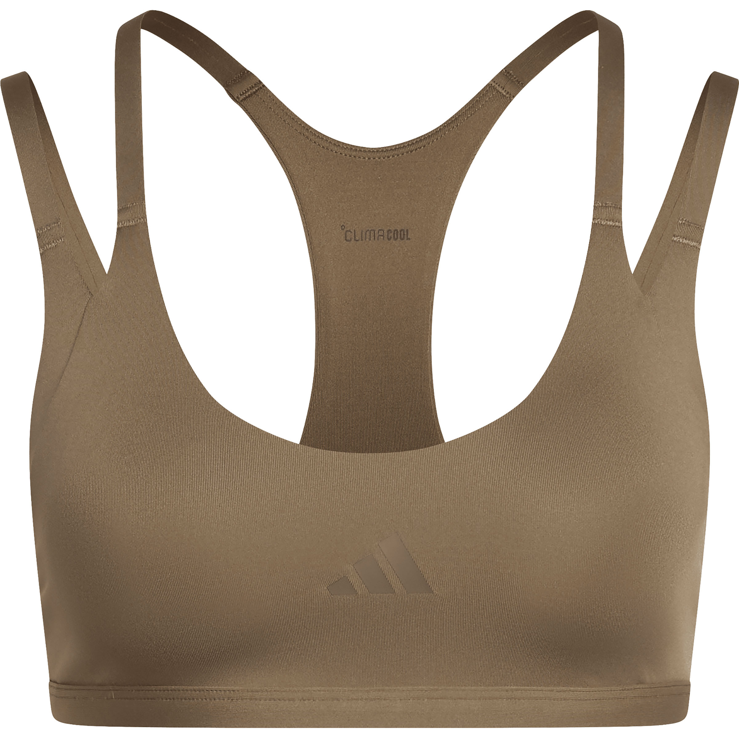 adidas Optime Workout Strappy Light Support Sport BH Damen Sport-BHs braun Größe M Training & Fitness Schnell trocknend