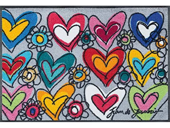 Wash+Dry Fußmatte with Love All Things Are Possible 50x75 cm, bunt