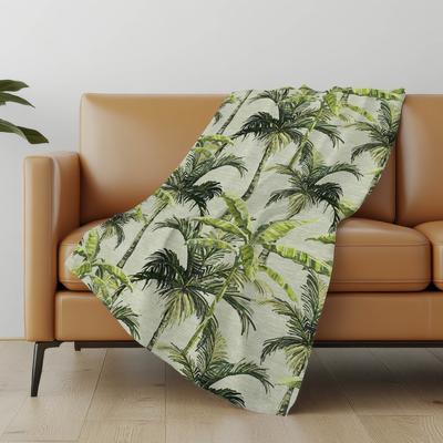 Addison Rugs Premium Machine Washable ASB205 Palm Tree Sherpa Throw Blanket