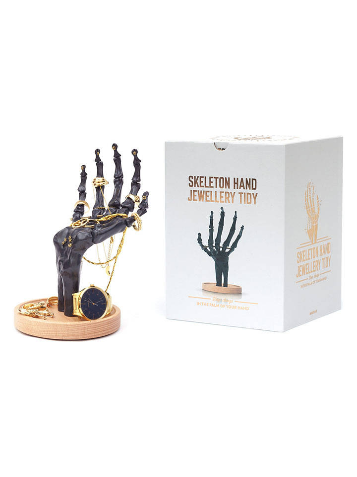 SuckUK Schmuckhalter ''Skeleton Hand'' in Schwarz/ Beige - (B)14 x (H)21,5 x (T)11,8 cm - onesize